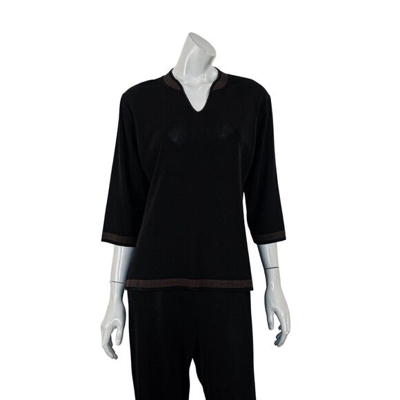 Exclusively MISOOK Women's 2 PC top and Pant set in Black size Large - Picture 6 of 7